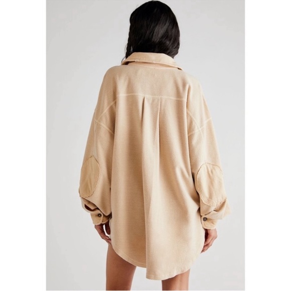 Free People Ruby Oversized Shacket Mustard Seed NWT - Picture 2 of 12